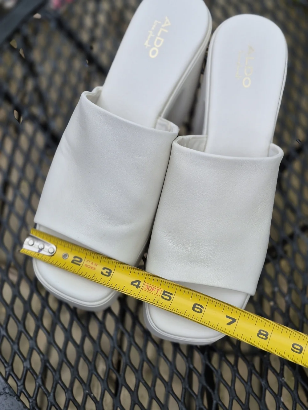 ALDO White Padded Slide Platform Mules - Picture 5 of 16